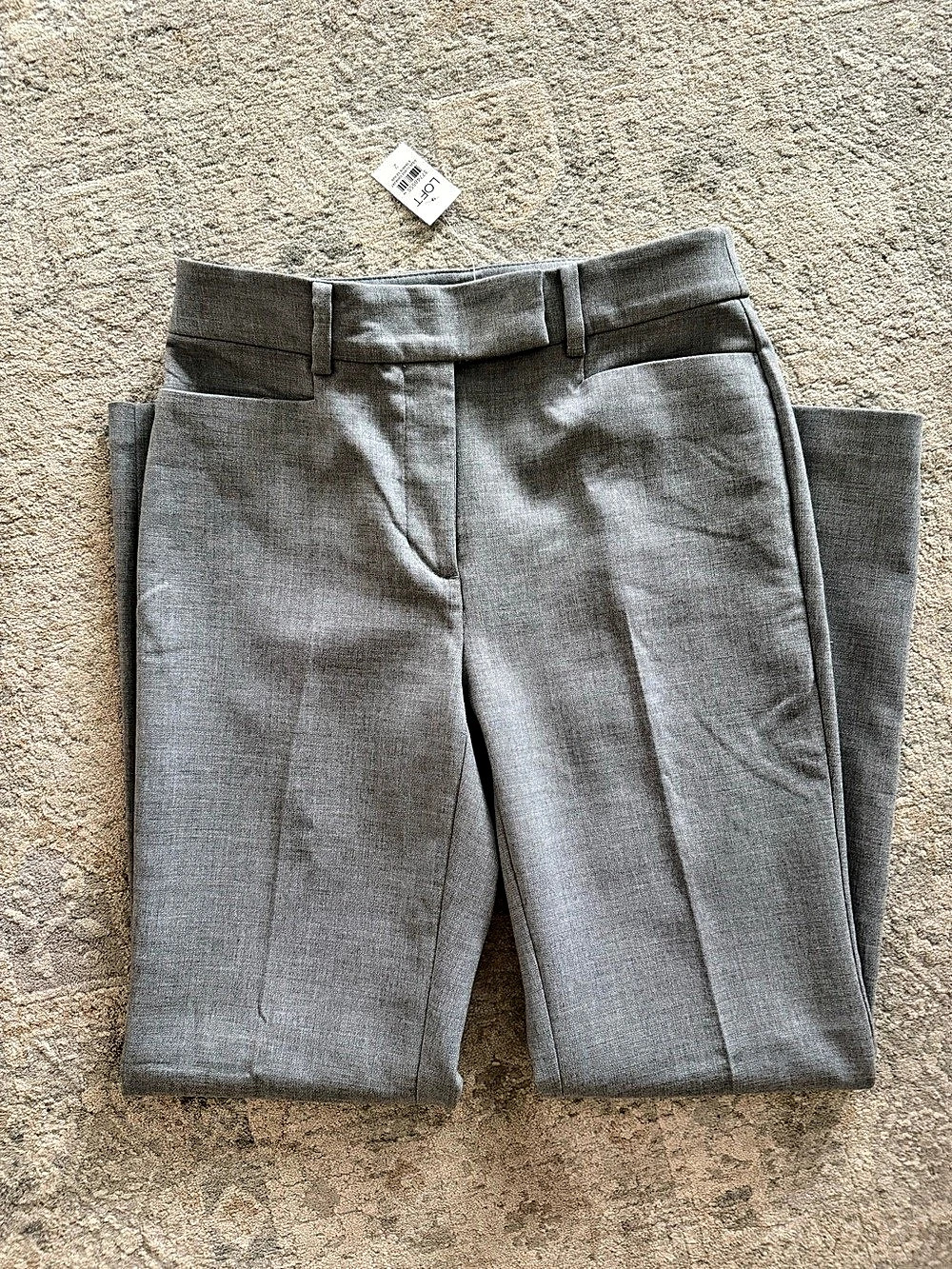 NWT LOFT Gray Straight Leg Dress Pants Trousers Size 2 Stretch Career
